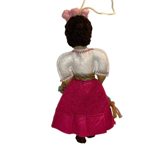 Silk Road Bazaar Frida Khalo HAND MADE artisan Kyrgyzstan DOLL wool ornament - Picture 3 of 3